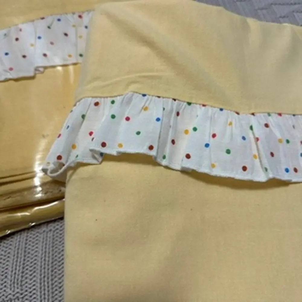 MCM Vintage 50s 60s yellow twin size duvet cover pair